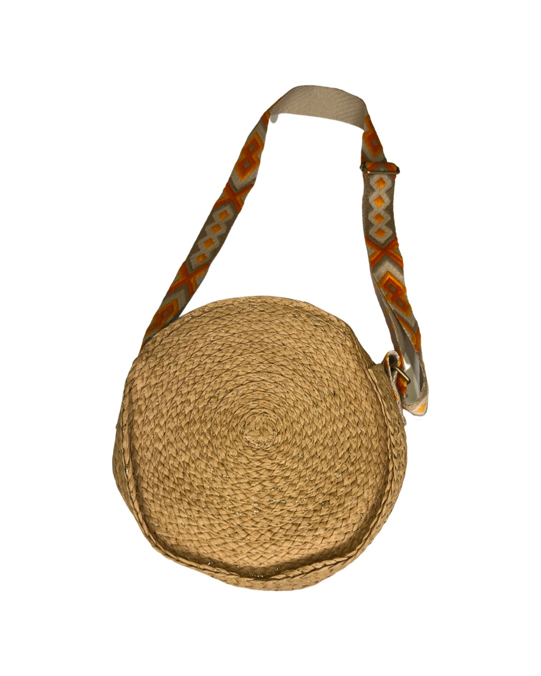 Round Natural Straw Bag Beige Summer
