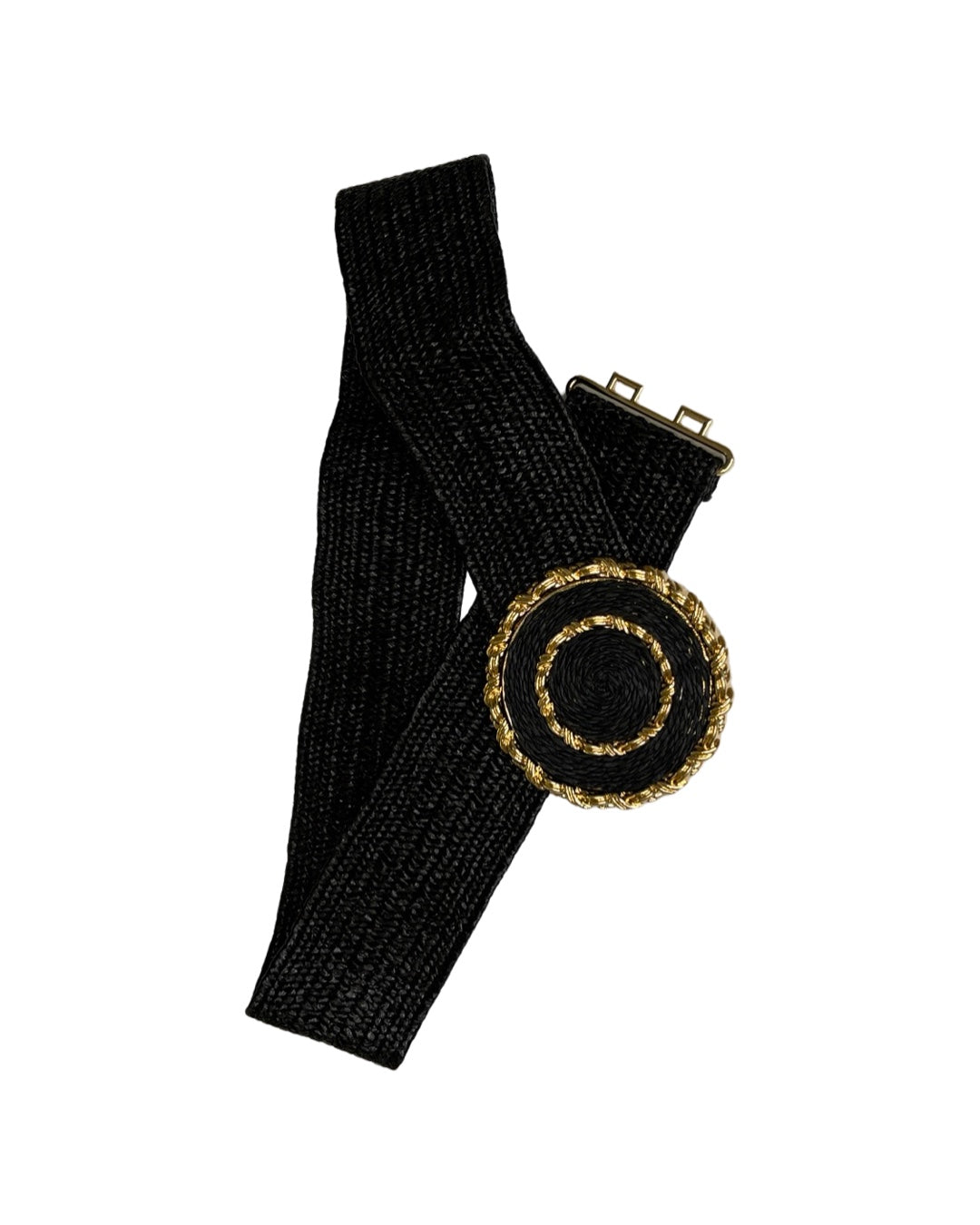 Black Belt Gold Circle Embellishment